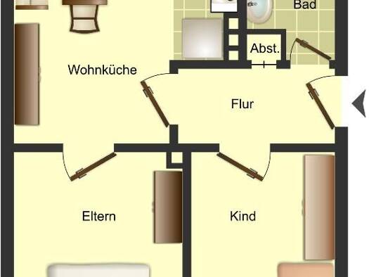 Wohnung zur Miete 513 € 1 Zimmer 36,1 m² 3. Geschoss frei ab 18.09.2026 Bahnhofstraße 65 Centrum Innenstadtring 48143