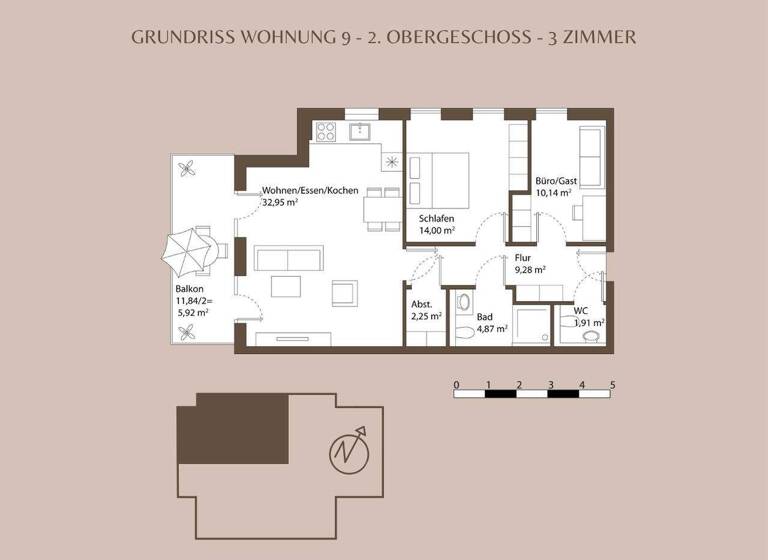 Wohnung zum Kauf - Erstbezug provisionsfrei 644.000 € 3 Zimmer 81,3 m² 2. Geschoss Westenviertel Regensburg 93049