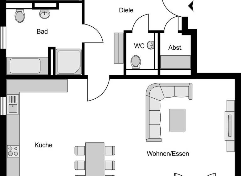 Wohnung zur Miete 1.933 € 3,5 Zimmer 108,5 m² 1. Geschoss frei ab sofort Heisingen Essen 45259