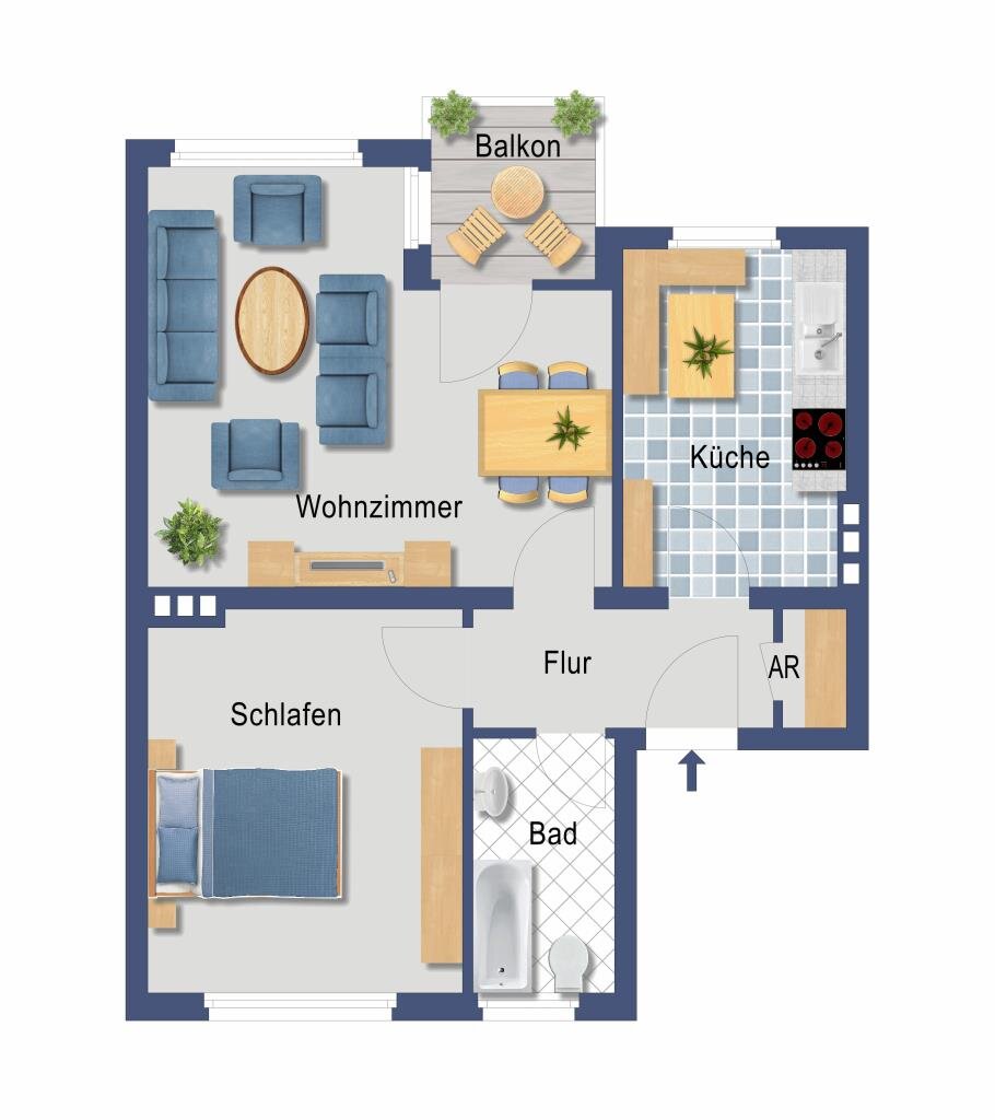 Wohnung zum Kauf provisionsfrei 204.000 € 2 Zimmer 53,6 m²<br/>Wohnfläche EG<br/>Geschoss Mintarder Weg 8 Unterrath Düsseldorf 40472