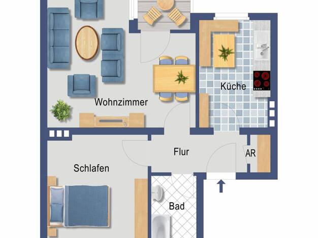Wohnung zum Kauf provisionsfrei 197.000 € 2 Zimmer 53,6 m² EG Mintarder Weg 8 Unterrath Düsseldorf 40472