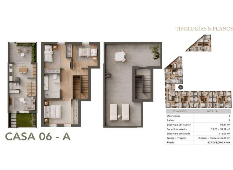 Reihenmittelhaus zum Kauf - Erstbezug provisionsfrei 627.042 € 4 Zimmer 94,8 m² 100 m² Grundstück Son Ferriol 07198
