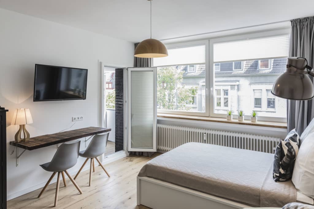 Wohnung zur Miete Wohnen auf Zeit 1.200 € 1 Zimmer 28 m²<br/>Wohnfläche 01.05.2025<br/>Verfügbarkeit Hoffeldstraße Flingern - Nord Düsseldorf 40235