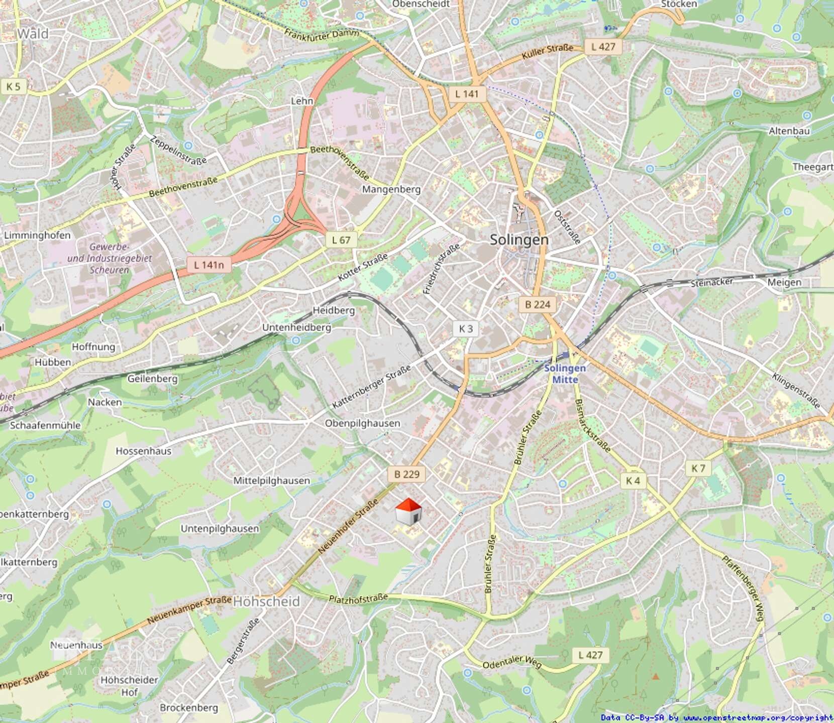 Lagerhalle zur Miete provisionsfrei 2.500 € 440 m²<br/>Lagerfläche ab 220 m²<br/>Teilbarkeit Katternberg - Stübchen Solingen 42657