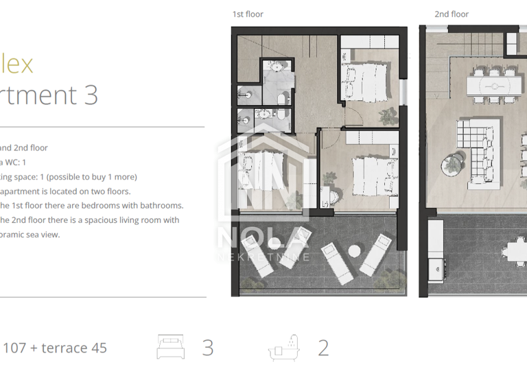 Wohnung zum Kauf 687.500 € 3 Zimmer 1. Geschoss Pakostane 23211