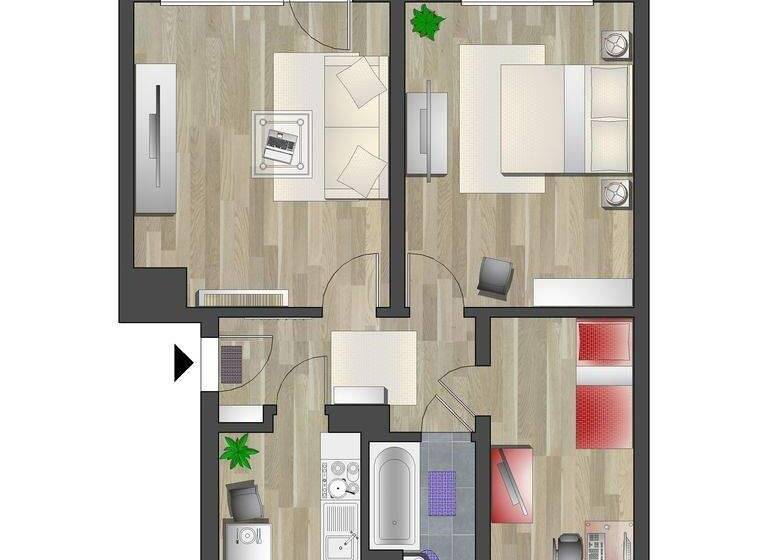 Wohnung zur Miete 420 € 3 Zimmer 61,5 m² 2. Geschoss Draisdorfer Str. 18 Furth Chemnitz 09114