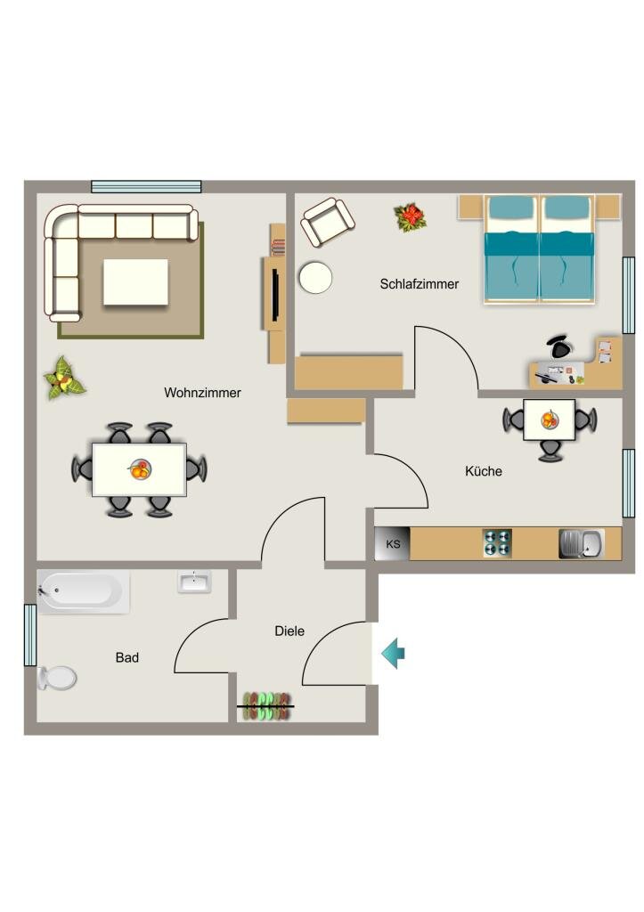 Wohnung zur Miete 347 € 2,5 Zimmer 43,3 m²<br/>Wohnfläche EG<br/>Geschoss 01.04.2025<br/>Verfügbarkeit Uferstraße 12 Ickern - Nord Castrop-Rauxel 44581