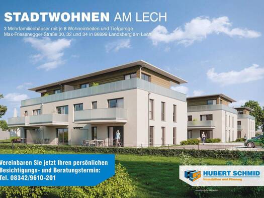 Wohnung zum Kauf - Erstbezug provisionsfrei 707.100 € 3 Zimmer 94,4 m² 1. Geschoss Max-Friesenegger-Straße 30 Landsberg Landsberg am Lech 86899