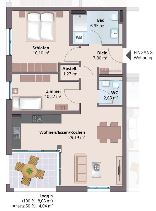 Wohnung zur Miete 1.030 € 3 Zimmer 78 m²<br/>Wohnfläche 2.<br/>Geschoss 01.03.2025<br/>Verfügbarkeit Ehrenstein Blaustein 89134