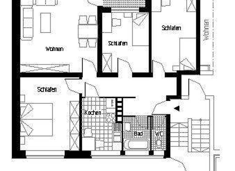 Wohnung zur Miete 649 € 4 Zimmer 85,5 m² EG Saalestraße 11 Innenstadt Minden 32425