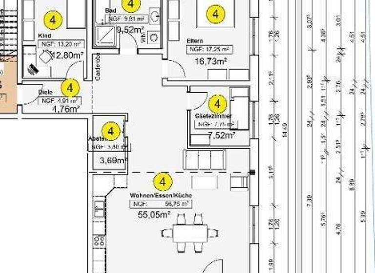 Wohnung zur Miete - Erstbezug 1.280 € 4 Zimmer 115,1 m² Aisch Adelsdorf OT 91325