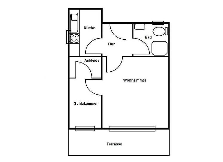 Wohnung zur Miete 520 € 2 Zimmer 52,8 m² EG frei ab sofort Straße am Sund 47 Parow Kramerhof 18445