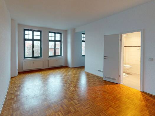 Wohnung zur Miete 305 € 1 Zimmer 23,5 m² 4. Geschoss Ludwig-Wucherer-Straße 87 Paulusviertel Nord 06108