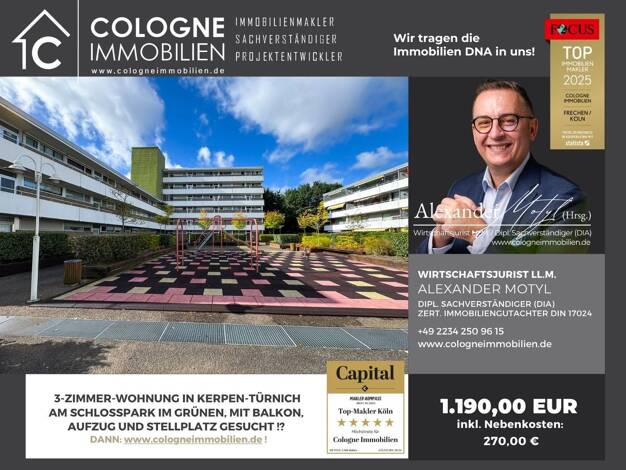 Wohnung zur Miete 920 € 3 Zimmer 83 m² 2. Geschoss frei ab sofort Nussbaumallee 14 Türnich Kerpen 50169