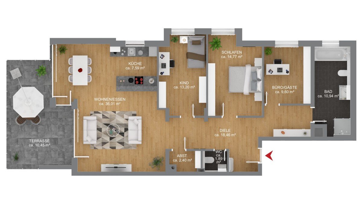 Terrassenwohnung zur Miete 1.590 € 4,5 Zimmer 120,2 m²<br/>Wohnfläche 15.02.2025<br/>Verfügbarkeit Linkstraße 66 Unterer Wartberg Heilbronn 74076