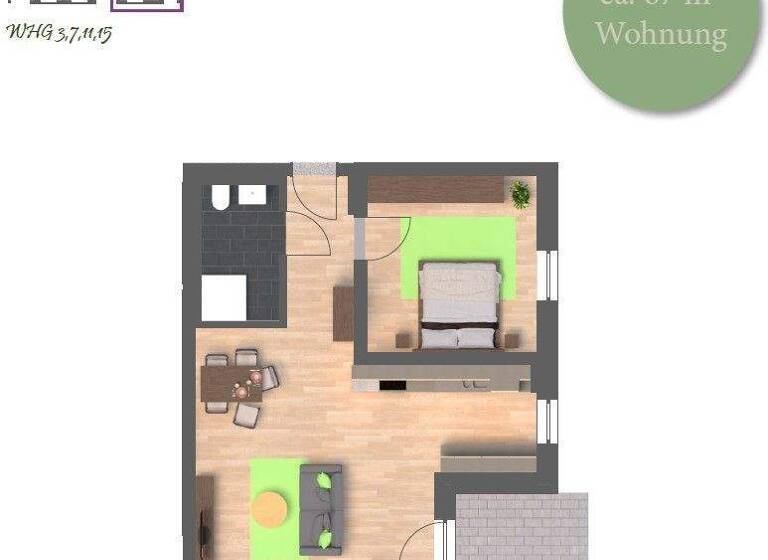 Wohnung zur Miete - Erstbezug 978 € 2 Zimmer 67,4 m² 4. Geschoss frei ab 01.03.2026 Niedervellmar Vellmar 34246