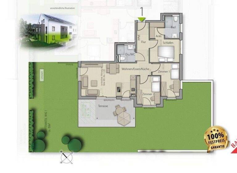 Wohnung zum Kauf - Neubau provisionsfrei 649.000 € 4 Zimmer 96 m² Herrenberg 71083