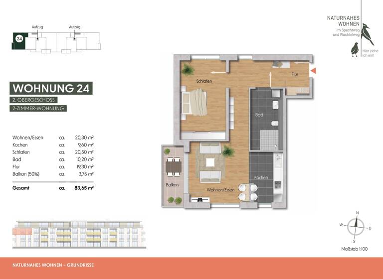 Wohnung zur Miete 1.121 € 2 Zimmer 83,7 m²<br/>Wohnfläche Ergenzingen Rottenburg 72108