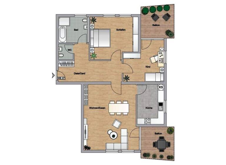 Wohnung zum Kauf 259.000 € 3 Zimmer 96,4 m² 2. Geschoss Gottlob-Günther-Straße 7 Freudenstadt 72250
