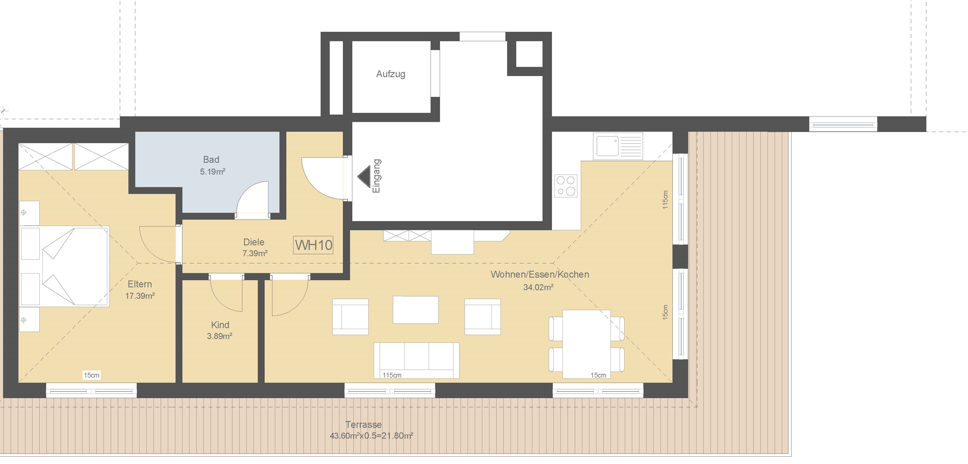 Wohnung zum Kauf provisionsfrei 465.400 € 2 Zimmer 86,8 m²<br/>Wohnfläche 2.<br/>Geschoss Nittel Nittel 54453