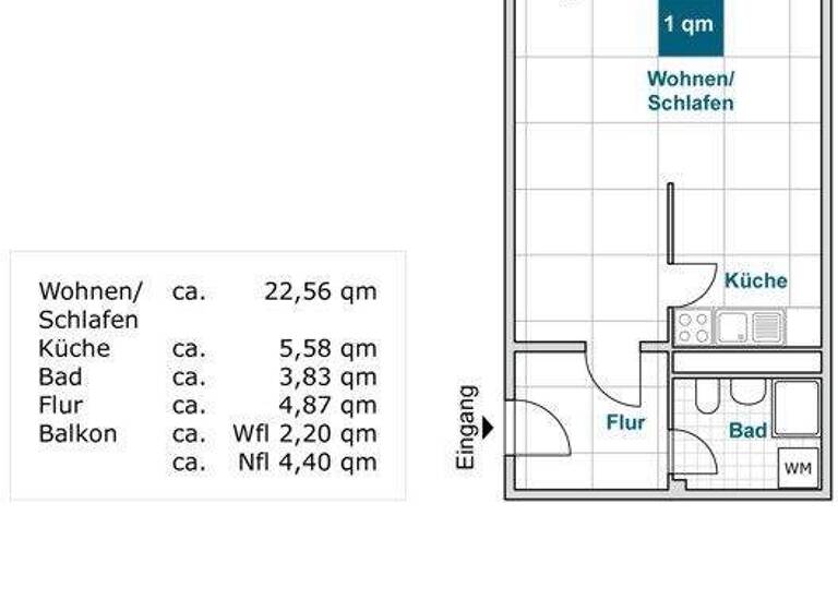 Studio zur Miete 392 € 1 Zimmer 39,2 m² 2. Geschoss frei ab 15.03.2026 Hochschulstr. 42 Südvorstadt-Ost Dresden 01069