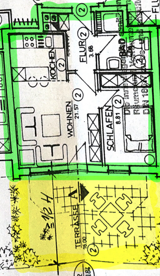 Wohnung zur Miete 350 € 2 Zimmer 40,8 m²<br/>Wohnfläche EG<br/>Geschoss Nödike Meppen 49716