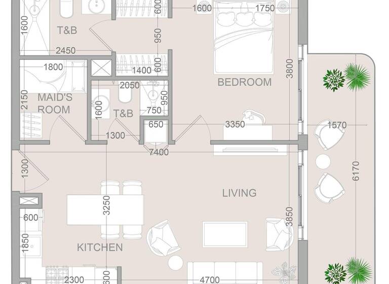 Wohnung zum Kauf provisionsfrei 327.720 € 2,5 Zimmer 72,4 m² Dubai 00000