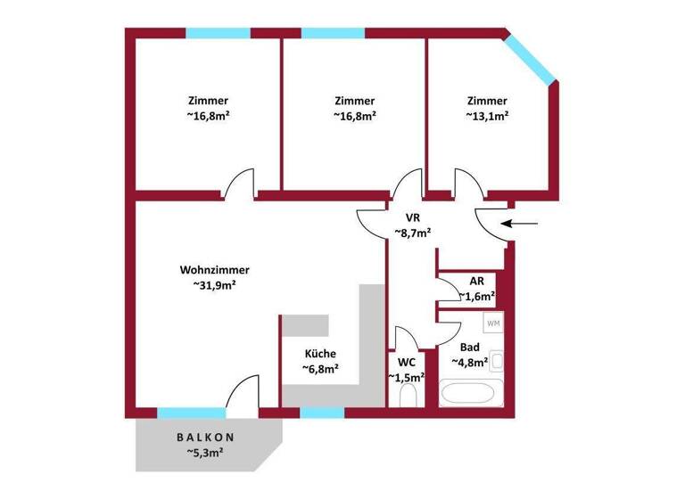 Wohnung zum Kauf 290.000 € 4 Zimmer 102 m² Guntramsdorf 2353