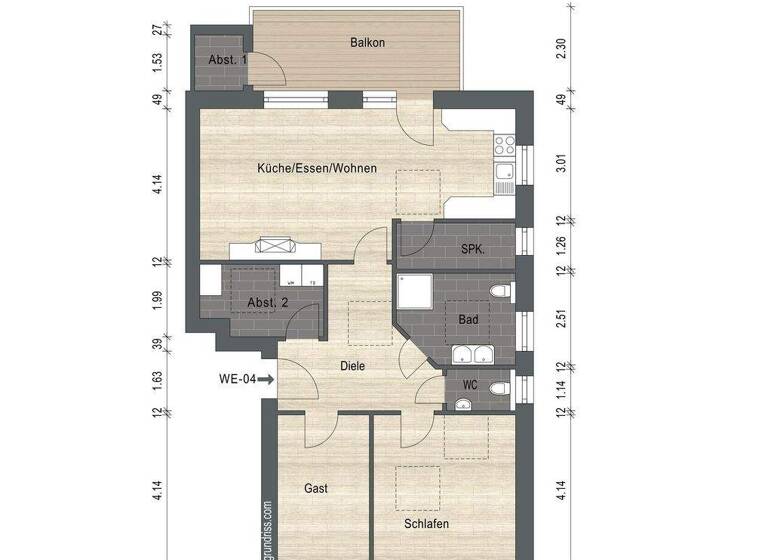 Wohnung zur Miete - Erstbezug 1.060 € 3 Zimmer 96,4 m² Wiesederfehn Wiesmoor 26639