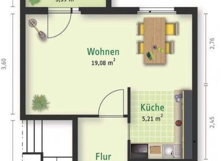 Studio zur Miete 280 € 1 Zimmer 36,4 m² EG Carl-Schorlemmer-Ring 43 Nördliche Neustadt Halle 06122