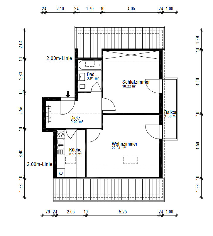 Wohnung zum Kauf 185.000 € 2 Zimmer 53 m²<br/>Wohnfläche 2.<br/>Geschoss Bernhausen Filderstadt 70794