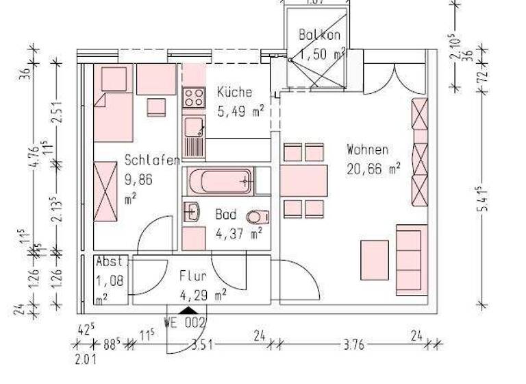 Wohnung zur Miete 657 € 1,5 Zimmer 47,3 m² EG frei ab 01.06.2026 Pommernstraße 93 Tornesch 25436