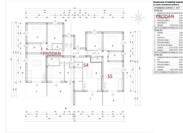 Wohnung zum Kauf 320.000 € 5 Zimmer 78 m² 1. Geschoss Novigrad
