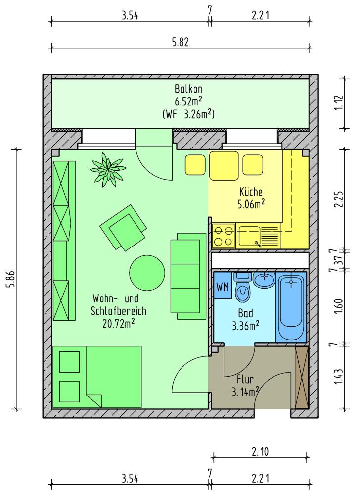 Wohnung zur Miete 210 € 1 Zimmer 35,5 m²<br/>Wohnfläche ab sofort<br/>Verfügbarkeit Käthe-Kollwitz-Straße 1 Kirchberg Kirchberg 08107