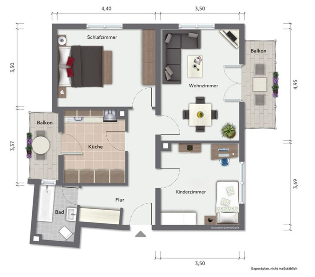 Wohnung zum Kauf 186.000 € 3 Zimmer 74 m²<br/>Wohnfläche 1.<br/>Geschoss Kehl - Sundheim Kehl , Rhein 77694