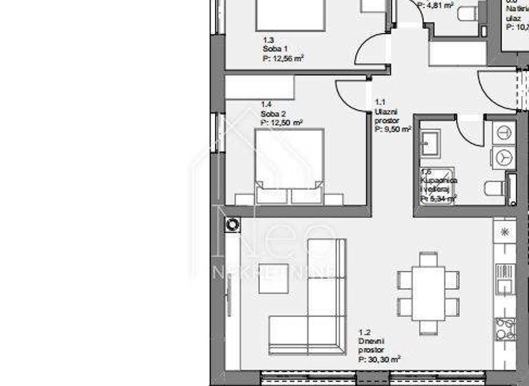 Wohnung zum Kauf 276.000 € 3 Zimmer 76 m² Tribunj