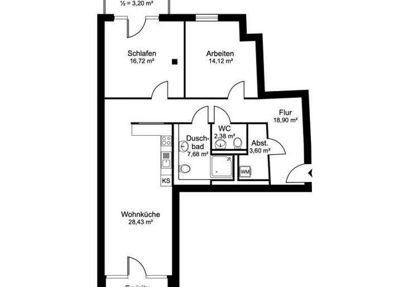 Wohnung zur Miete - Erstbezug 1.524 € 3 Zimmer 97,1 m² 3. Geschoss Pinneberg 25421