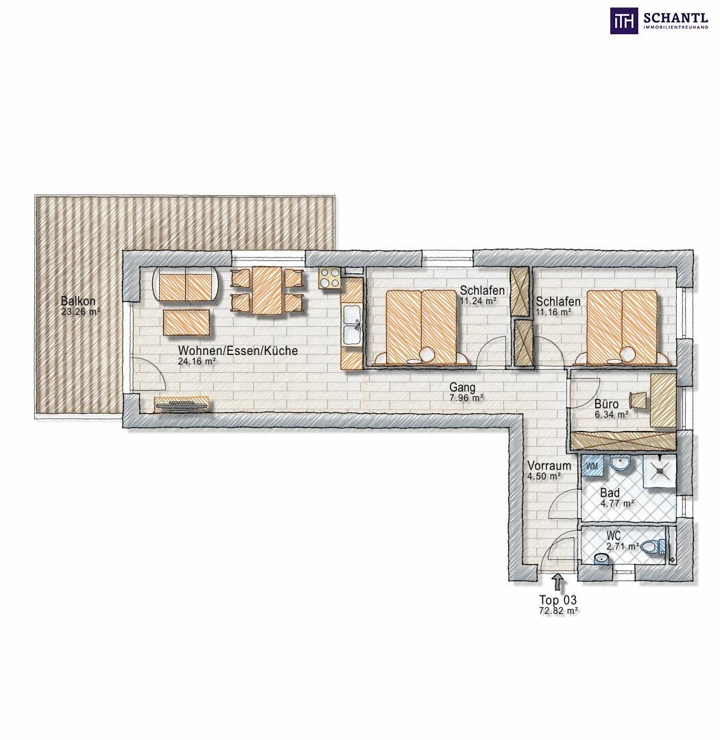 Wohnung zum Kauf 363.371 € 4 Zimmer 72,8 m²<br/>Wohnfläche 1.<br/>Geschoss Liebenau Graz,07.Bez.:Liebenau 8041