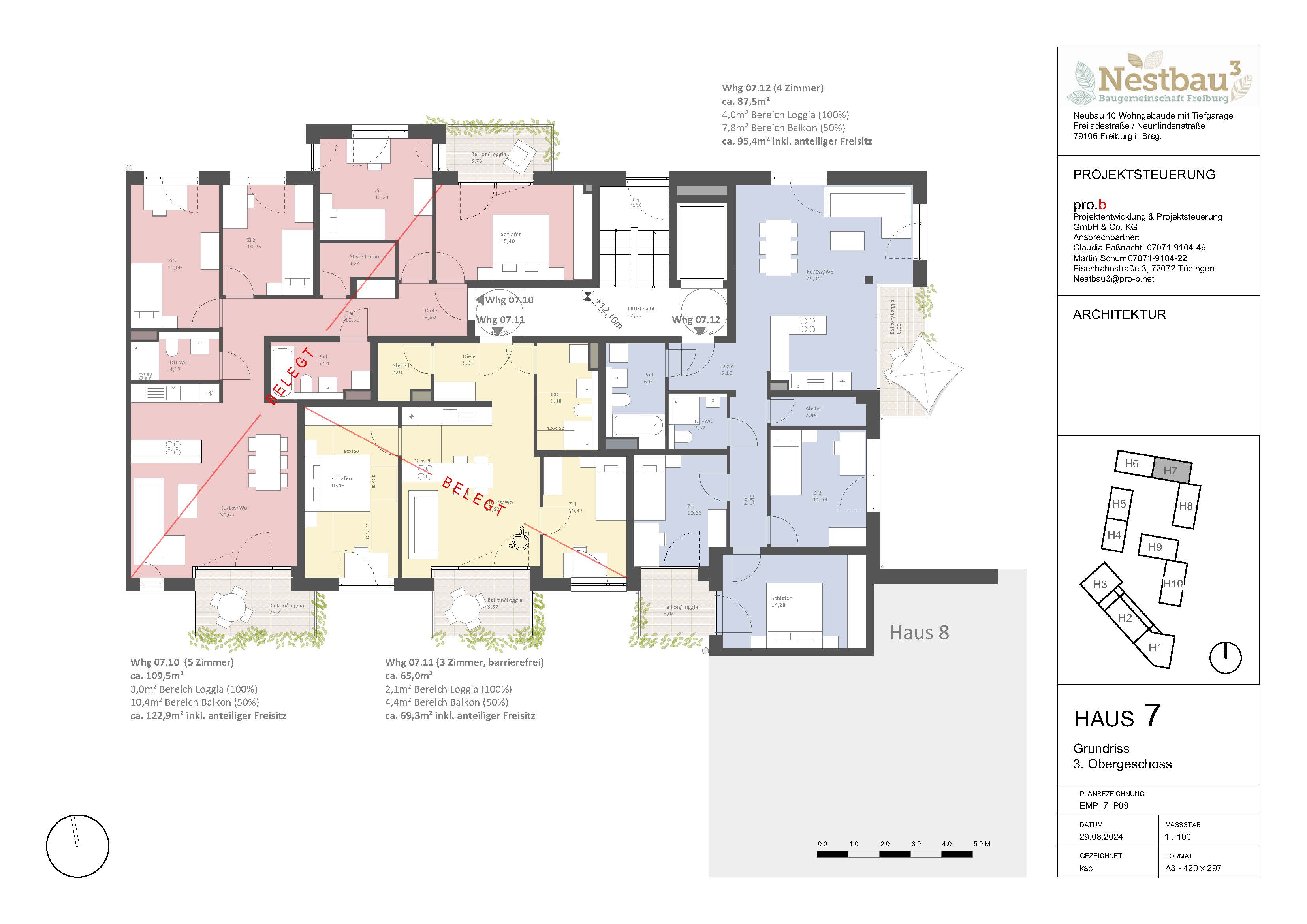 Wohnung zum Kauf provisionsfrei 609.500 € 4 Zimmer 95,4 m²<br/>Wohnfläche 3.<br/>Geschoss ab sofort<br/>Verfügbarkeit Brühl - Güterbahnhof Freiburg im Breisgau 79106