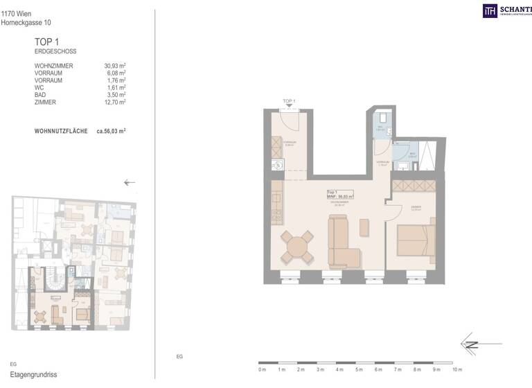 Wohnung zum Kauf - Erstbezug 269.000 € 2 Zimmer 56 m² EG Wien 1170