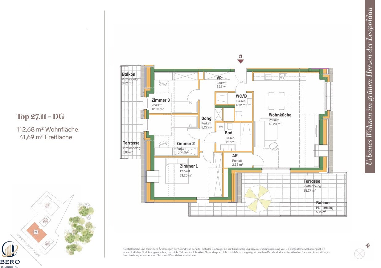 Wohnung zum Kauf 790.000 € 4 Zimmer 112,7 m²<br/>Wohnfläche 2.<br/>Geschoss Wien 1210