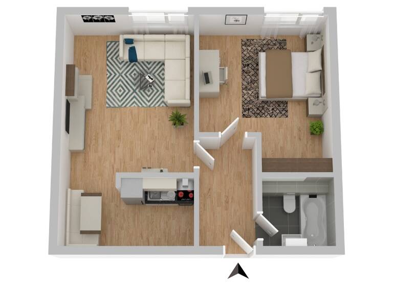 Wohnung zur Miete 383 € 2 Zimmer 54,3 m² 5. Geschoss Friedrich-König-Straße 11 Suhl 98527