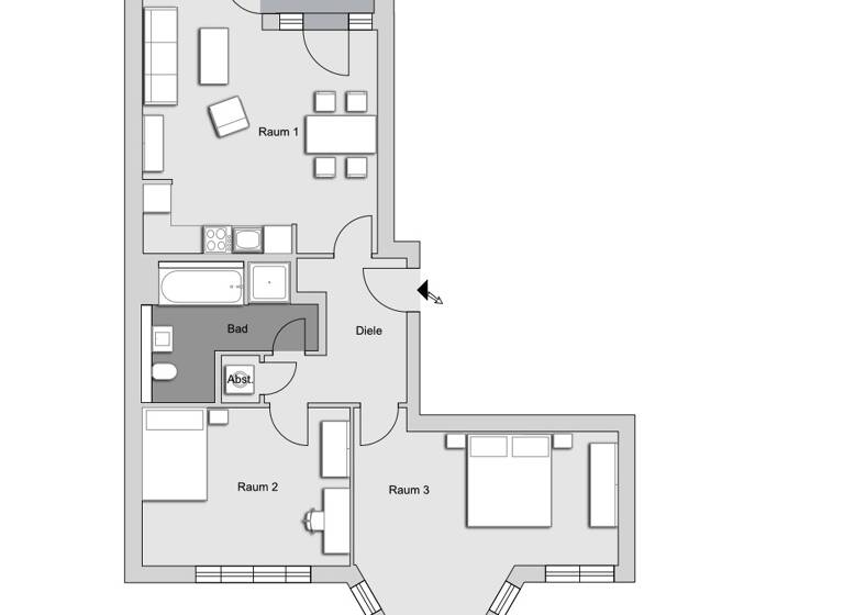 Wohnung zur Miete 1.756 € 3 Zimmer 81,7 m² 2. Geschoss frei ab 01.06.2026 Stresemannstraße 65 Kreuzberg Berlin 10963