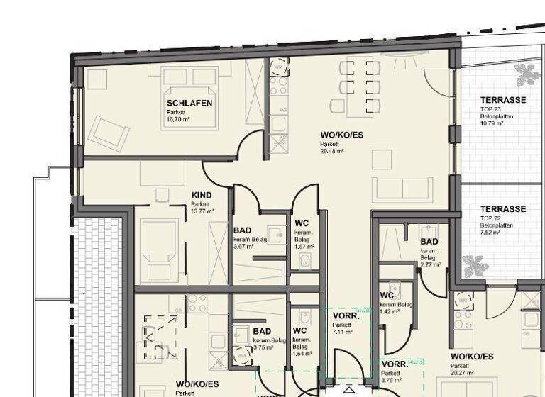 Wohnung zur Miete 1.016 € 3 Zimmer 77,7 m² frei ab 01.06.2026 Wien 1230