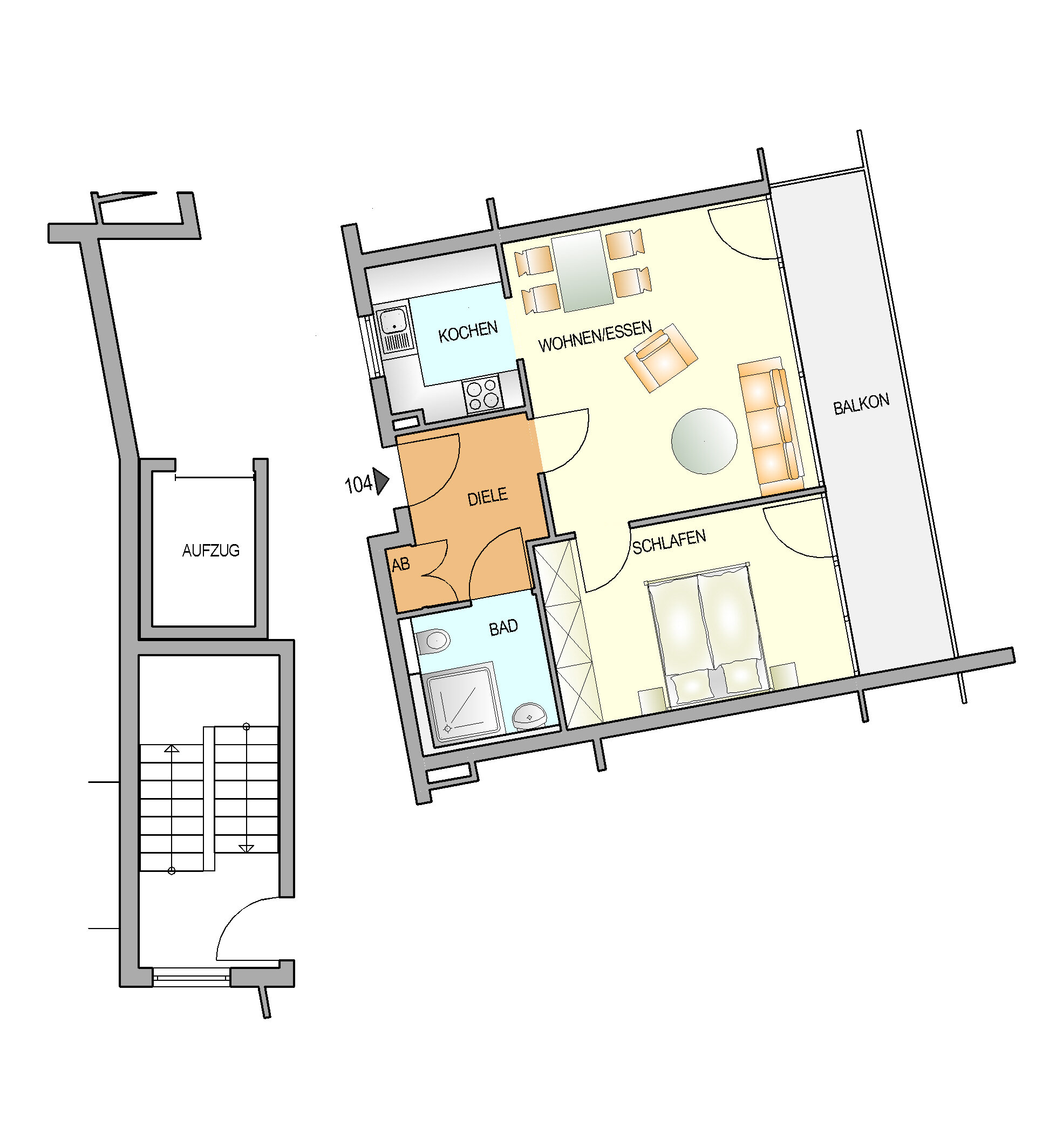 Wohnung zur Miete 385 € 2 Zimmer 56,8 m²<br/>Wohnfläche 5.<br/>Geschoss 01.02.2025<br/>Verfügbarkeit Bismarckstraße 111/113 Zentralpunkt Remscheid 42859