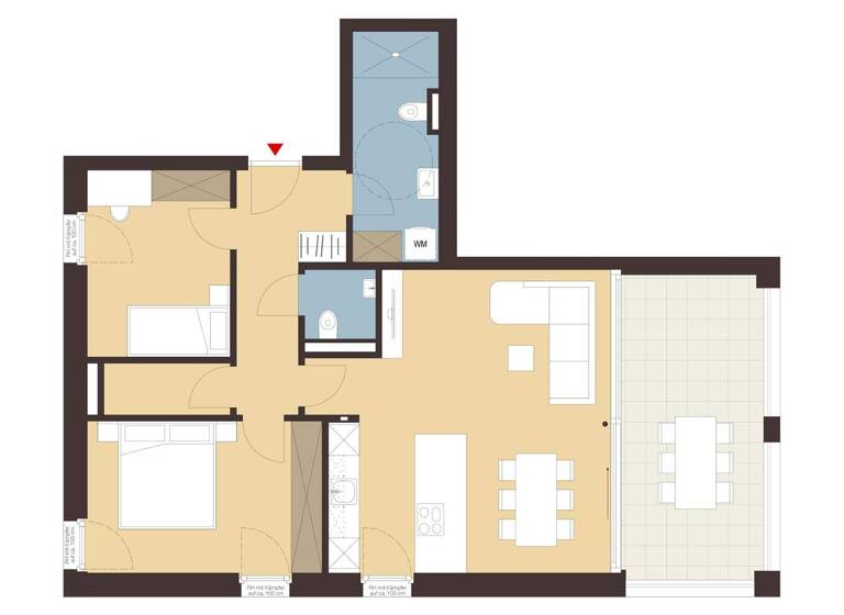 Terrassenwohnung zum Kauf - Erstbezug 619.000 € 3 Zimmer 73,5 m² 1. Geschoss Nachbauerstraße 7 Dornbirn 6850