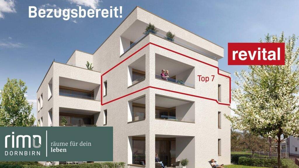Terrassenwohnung zum Kauf - Erstbezug 670.000 € 3 Zimmer 81,4 m² 2. Geschoss Raiffeisenstraße 3 Lustenau 6890
