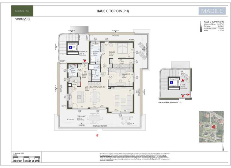 Penthouse zum Kauf 1.125.000 € 4 Zimmer 120,3 m² Innere Stadt Klagenfurt am Wörthersee 9020