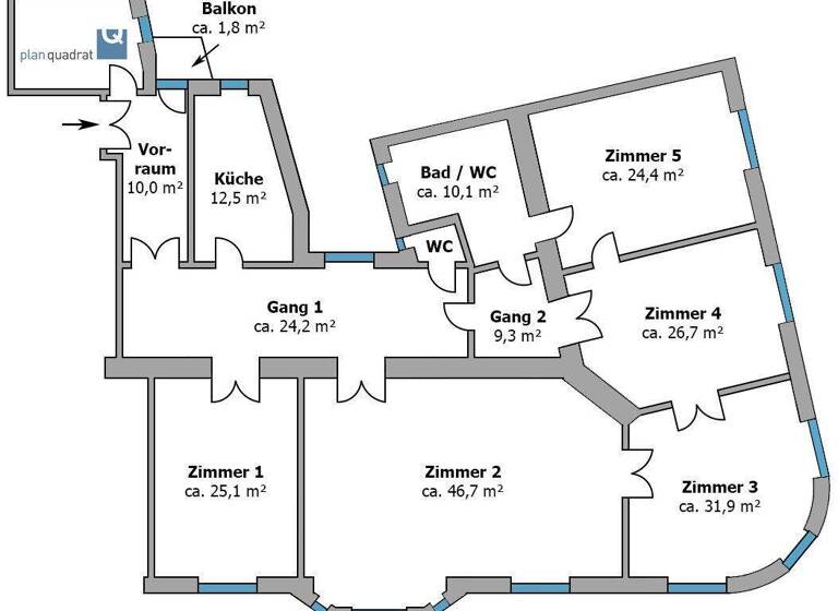 Wohnung zur Miete 2.923 € 5,5 Zimmer 231,3 m² 2. Geschoss frei ab 15.04.2026 Josefstädter Straße Wien 1080