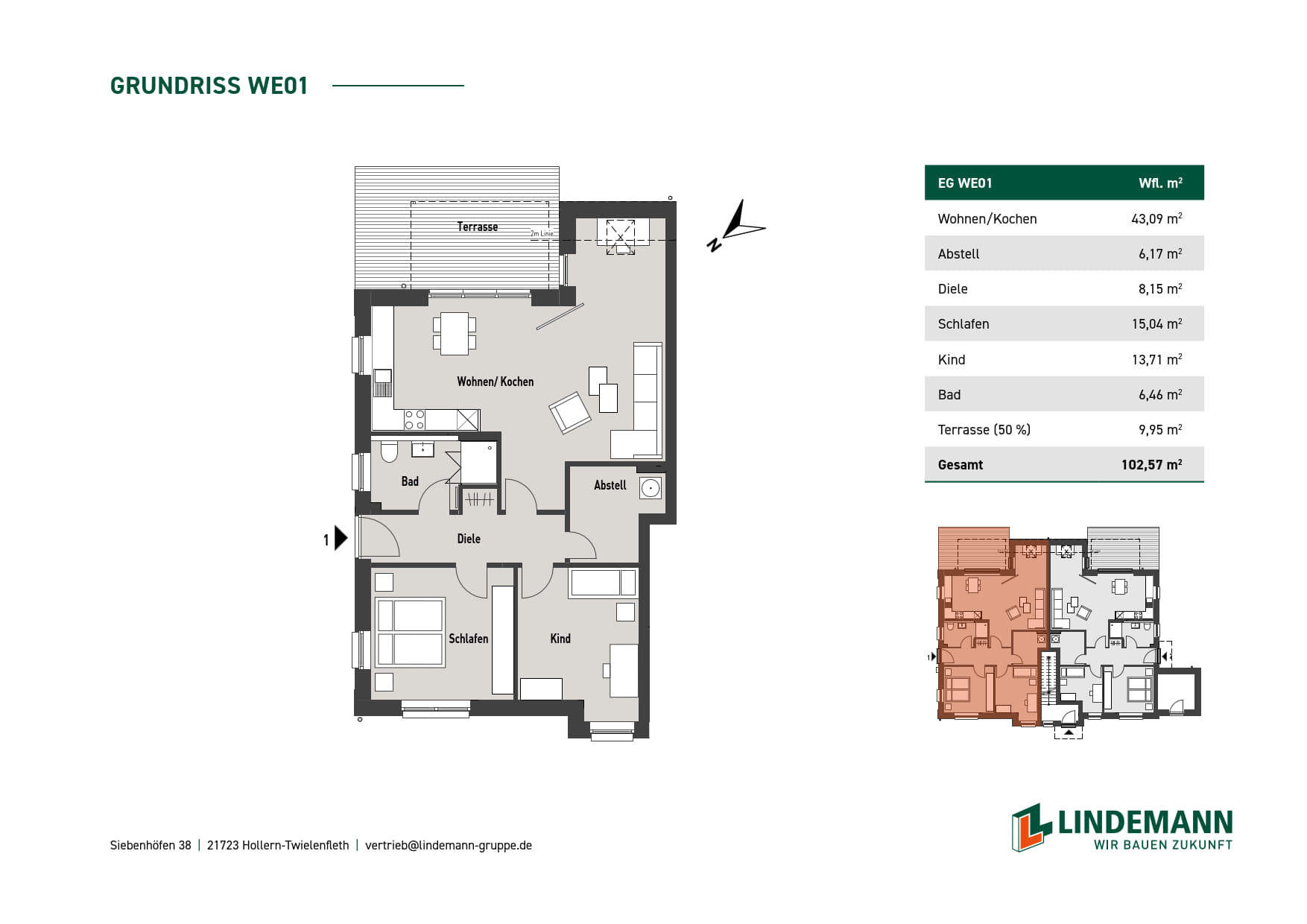 Wohnung zur Miete 1.250 € 3 Zimmer 102,6 m²<br/>Wohnfläche EG<br/>Geschoss 01.06.2025<br/>Verfügbarkeit Siebenhöfen 38 Hollern-Twielenfleth 21723